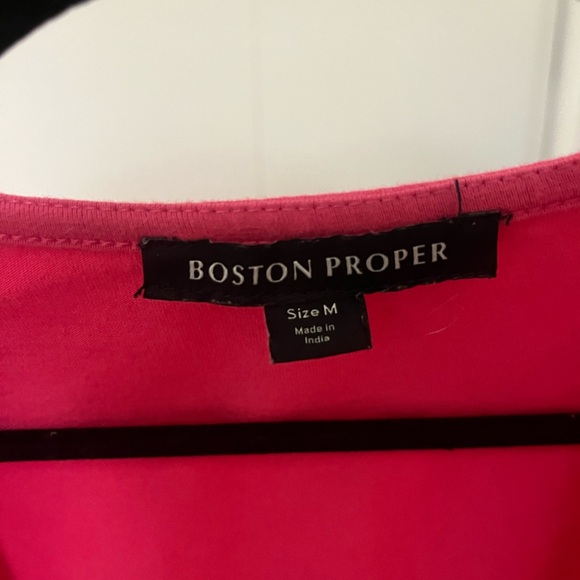 Boston Proper Pink Asymmetrical Puff Sleeve Blouse - Picture 5 of 8